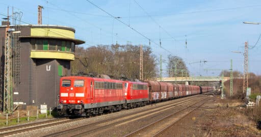 DB Cargo freight train with a double class 151. J. BAKKER.